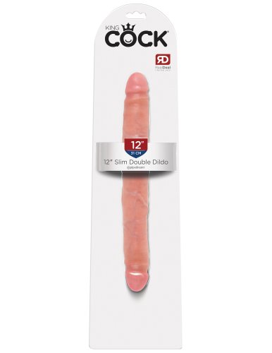 KING COCK 12 IN SLIM DOUBLE DILDO FLESH