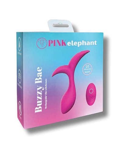 Pink Elephant Buzzy Bae Rechargeable Vibe w/Remote - Pink