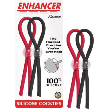 Enhancer Silicone Cockties Red & Black