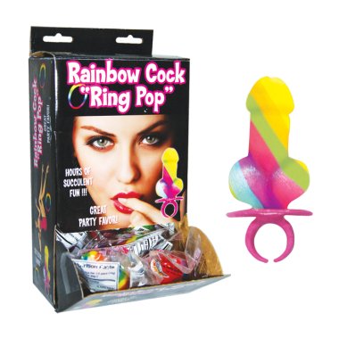 Rainbow Ring Pop Display of 12