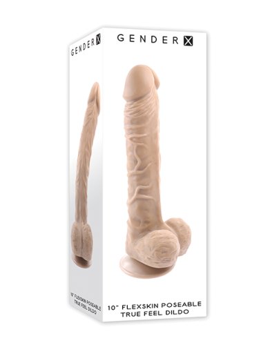 Gender X Flexskin Poseable True Feel 10\" Dildo - Light