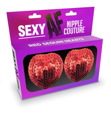(WD) SEXY AF RED HEARTS NIPPLE COVERS