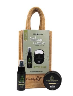 CBD DAILY ULTIMATE STRENGTH CLASSIC MINT HOLIDAY JUTE BAG 2023