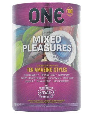 One Condoms Mix Pleasure Display - Display of 100