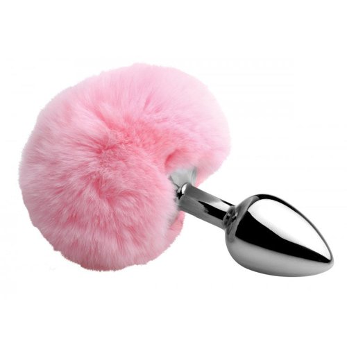 Fluffy Bunny Anal Tail Plug - Pink