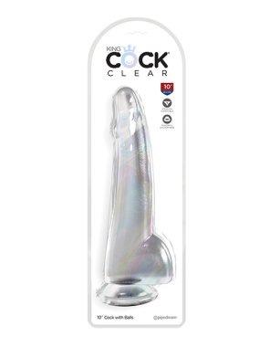 KING COCK CLEAR 10IN W/ BALLS