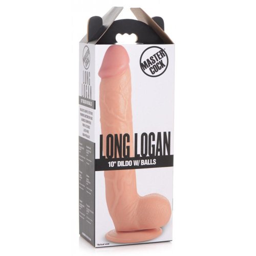 Long Logan 10\" Dildo with Balls - Light