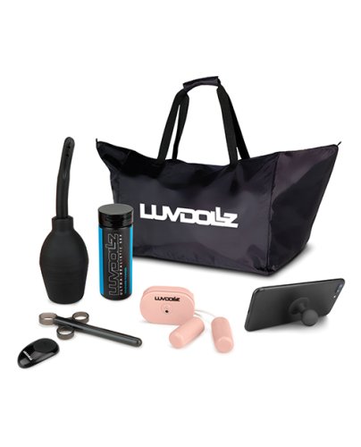 Luvdollz Remote Control Rechargeable Spread Eagle Pussy & Ass w/Douche - Ivory