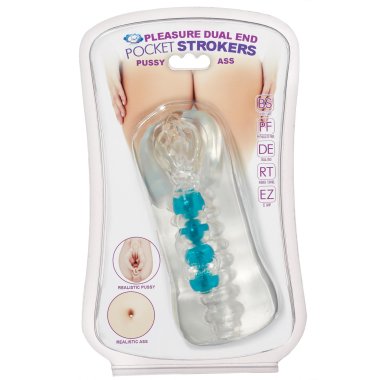 CLOUD 9 DOUBLE ENDED BEADED STROKER CLEAR