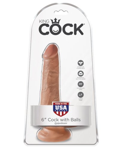 King Cock 6\" Cock w/Balls - Tan