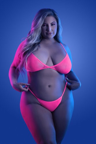 GLOW COME ALIVE 3PC SEAMLESS SET NEON GREEN & PINK Q/S