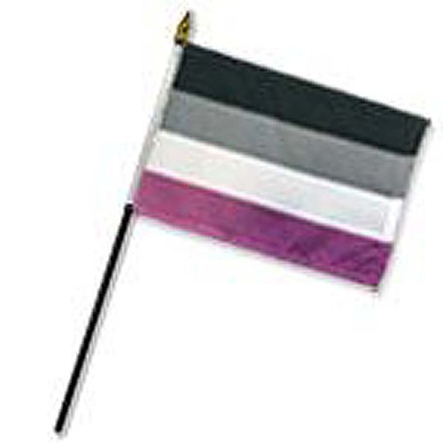 Asexual 4\" x 6\" Stick Flag