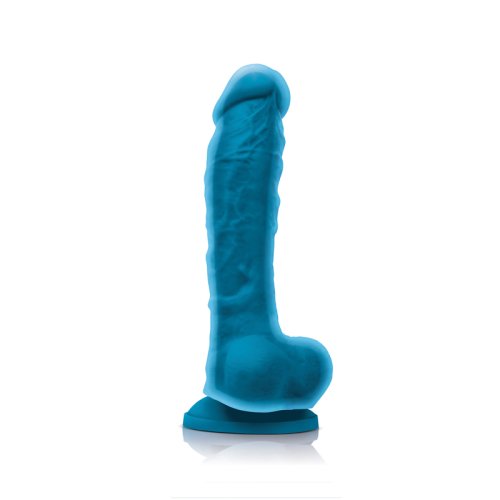 COLOURS DUAL DENSITY 8IN DILDO BLUE