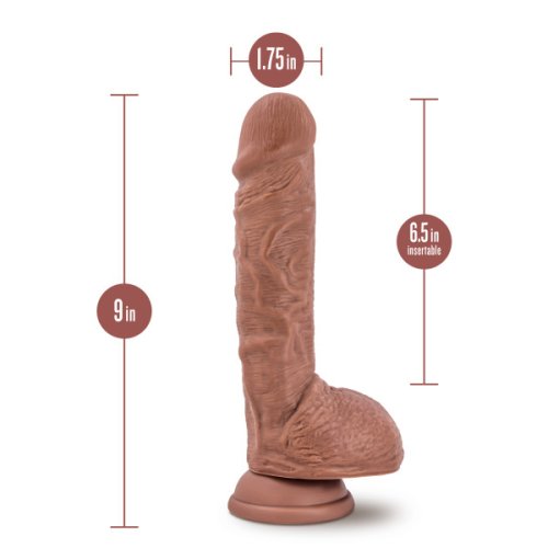 AU NATUREL BIG BILLY 9IN DILDO MOCHA