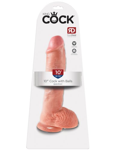 KING COCK 10 IN COCK W/BALLS FLESH