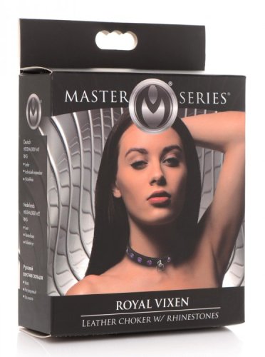 Royal Vixen Leather Choker Rhinestones