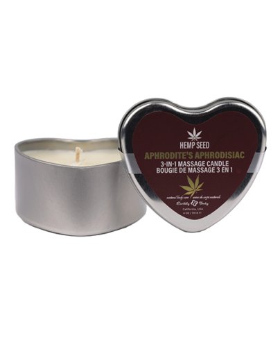 Earthly Body 3 in 1 Massage Heart Candle - 4 oz Aphrodite\'s Aphrodisiac