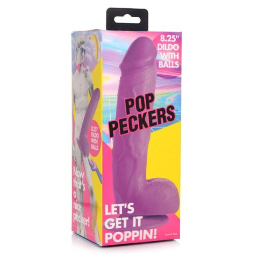 POP 8.25\" Dildo with Balls - Purple