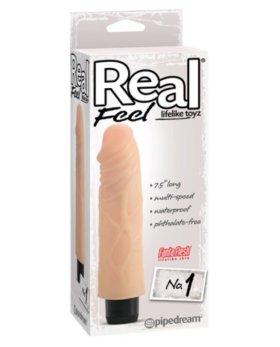 Real Feel No. 1 Long 7.5\" Vibe Waterproof - Mutli-speed Flesh