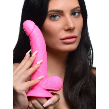 POP 7.5" Dildo with Balls - Pink