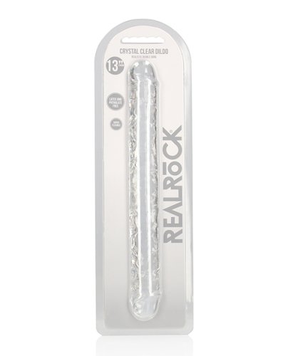 Shots RealRock Crystal Clear 13\" Double Dildo - Transparent