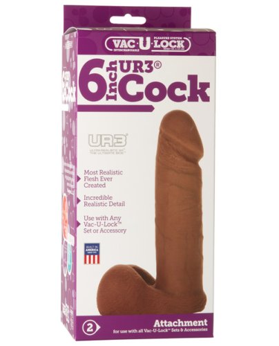 Vac-U-Lock 6\" Ultraskyn Cock Attch. - Brown