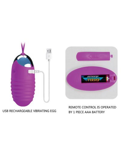 Pretty Love Jessica 12 Function Egg Vibrator - Fuchsia