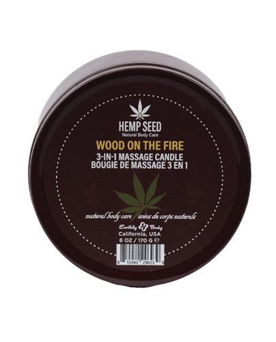 HEMP SEED 3-IN-1 WOOD ON THE FIRE CANDLE 6 OZ