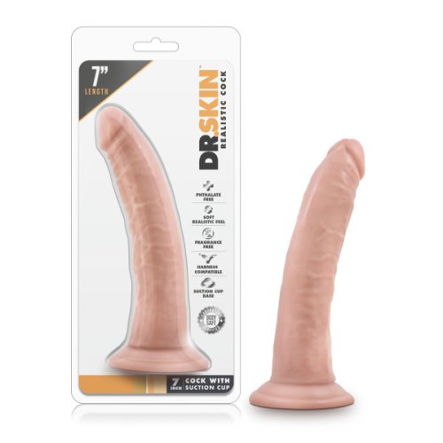 DR SKIN 7 COCK W SUCTION CUP VANILLA \"