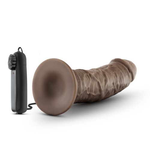 DR SKIN DR JOE 8IN VIBRATING COCK W/ SUCTION CUP CHOCOLATE