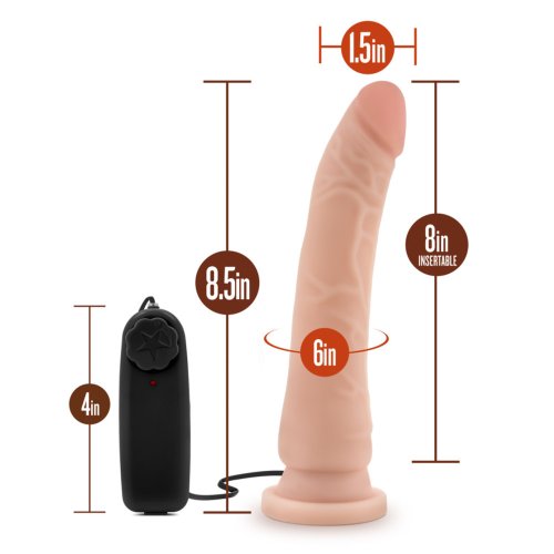 DR SKIN 8.5 VIBRATING REALISTIC COCK W/SUCTION CUP VANILLA\"