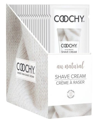 COOCHY SHAVE CREAM AU NATURAL FOIL 15ML 24PC DISPLAY