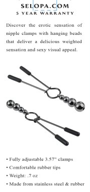 SELOPA BEADED NIPPLE CLAMPS BLACK CHROME