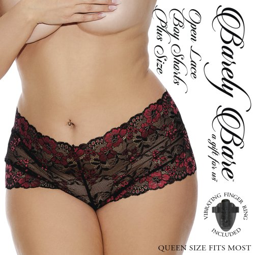 BARELY BARE OPEN LACE BOY SHORTS Q/S