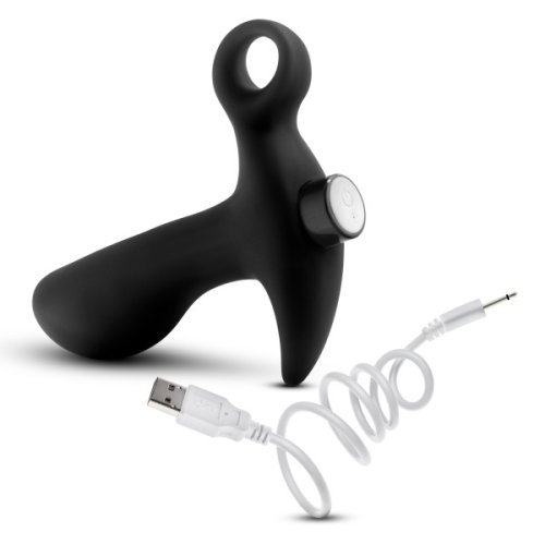 ANAL ADVENTURES PLATINUM SILICONE VIBRATING PROSTATE MASSAGER 1 BLACK