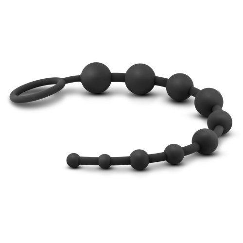 ANAL ADVENTURES PLATINUM SILICONE 10 ANAL BEADS BLACK