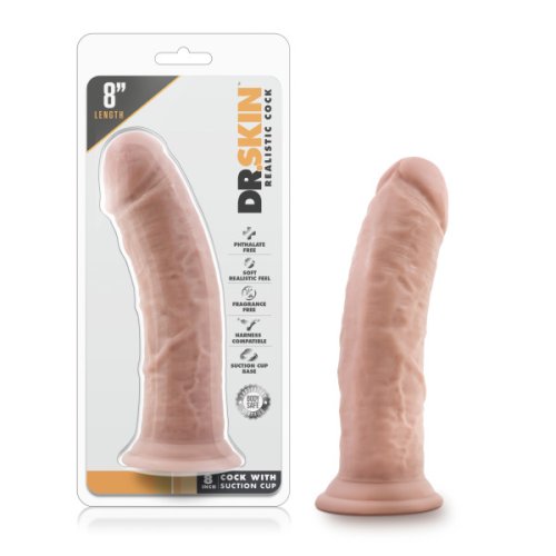 DR SKIN 8 COCK W SUCTION CUP VANILLA \"