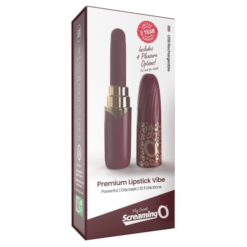 RECHARGEABLE VIBRATING LIPSTICK - MERLOT