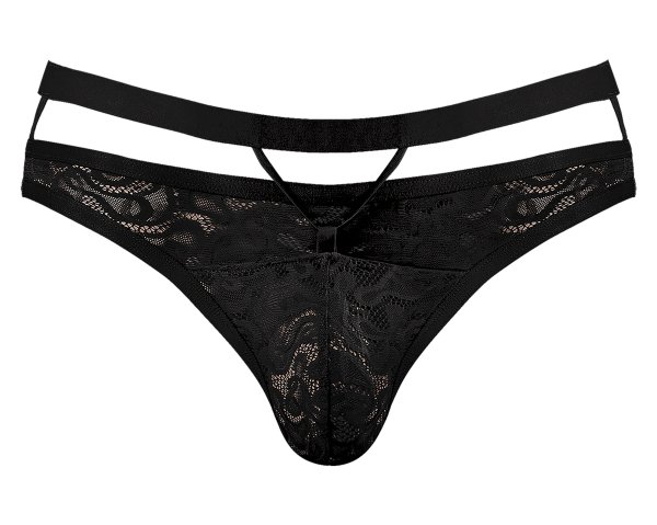 LUCIFER CUTOUT THONG BLACK L/XL