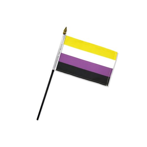 NonBinary 4\" x 6\" Stick Flag