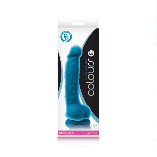 Colours Dual Density Dildo 5\" - Blue