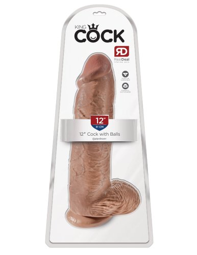 KING COCK 12 IN COCK W/BALLS TAN