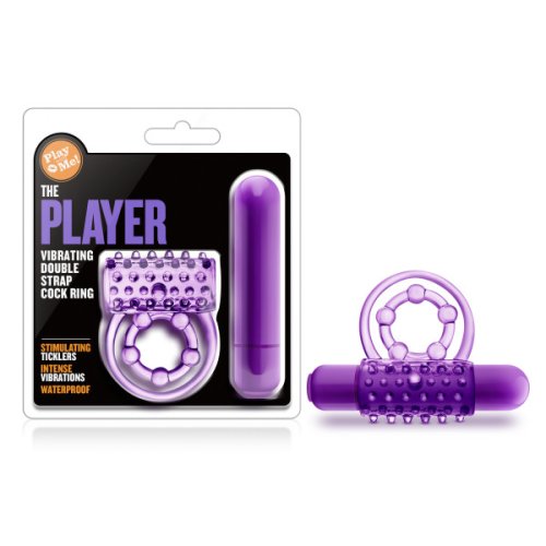 PLAY WITH ME THE PLAYER VIBRATING DOUBLE STRAP COCKRING PURPLE