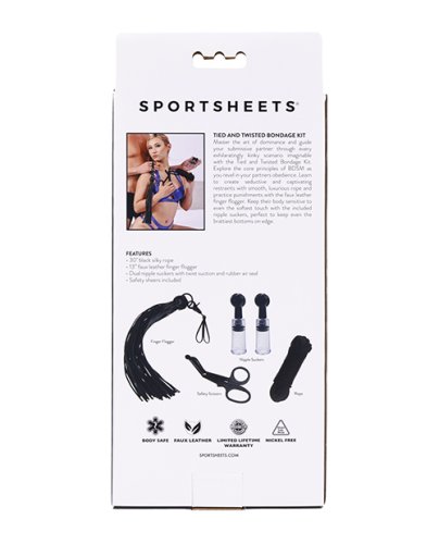 Sportsheets Tied & Twisted Bondage Set - Black
