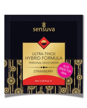 Sensuva Ultra Thick Hybrid Personal Moisturizer Single Use Packet - 6 ml Strawberry
