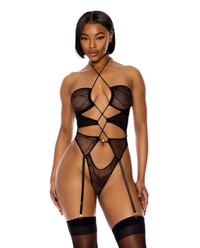 Pull My Strings Sheer Mesh Halterneck