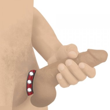 STRICT COCK GEAR LEATHER SPEED SNAP COCK RING RED