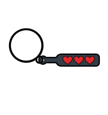 Hearts Paddle Keychain