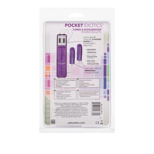 POCKET EXOTIC TURBO 8 DOUBLE BULLET W/ SLEEVE-LAVENDER