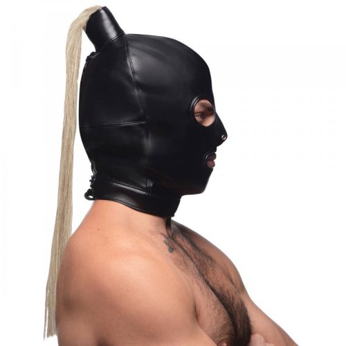 Ponytail Bondage Hood w 20\" Blonde